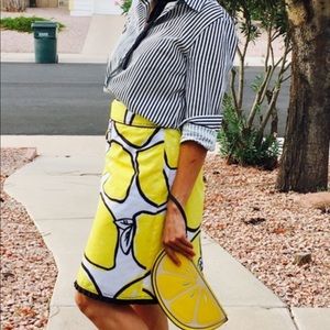 Anthropologie lemon print skirt
